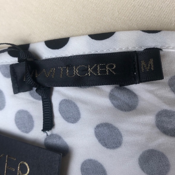 NWT Kiwi Tucker Black & White Polka Dot Tank w/Cutout Back & Bow - Size Medium - Picture 7 of 9